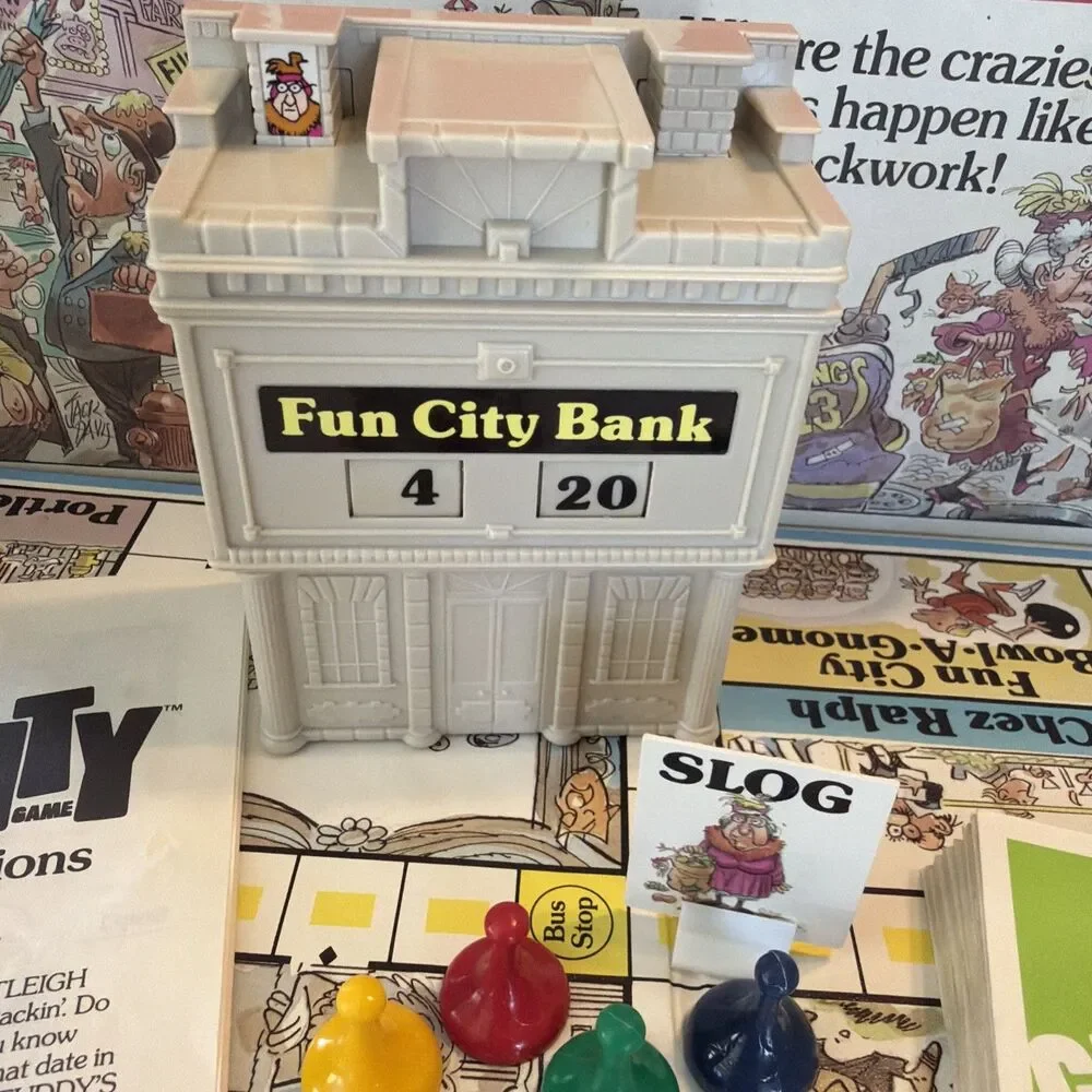Parker Brothers Fun City Board Game Vintage 1987 Jack Davis Artwork Family Night